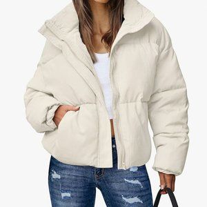 Merokeety zip front puffer jacket XS